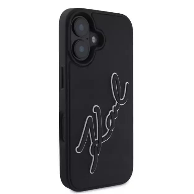 Karl Lagerfeld 3D Rubber Signature iPhone 16 Case - Black 1