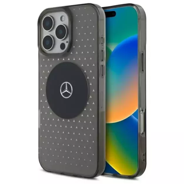 Mercedes MB Case Star Pattern for iPhone 16 Pro - Black