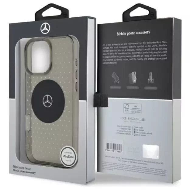 Mercedes MB Case Star Pattern for iPhone 16 Pro - Black 7