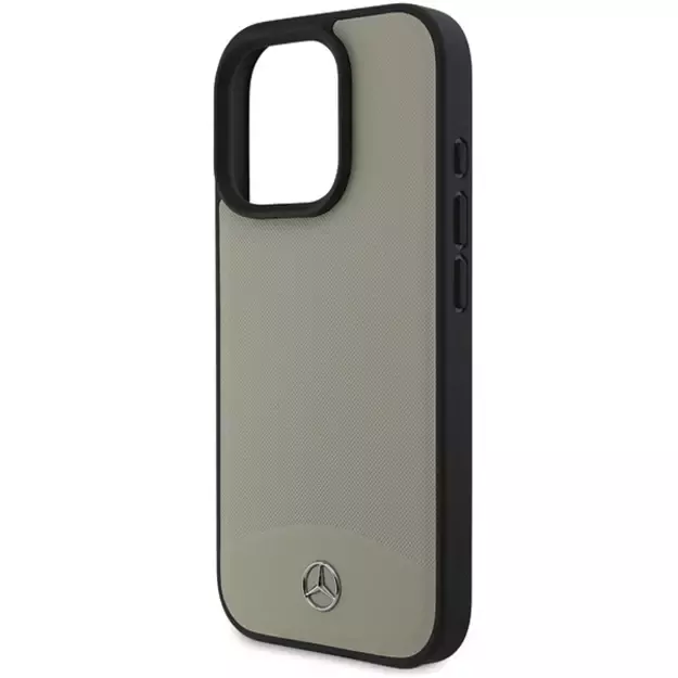 Mercedes MB Textured and Plain Leather MagSafe case for iPhone 16 Pro Max - beige 5