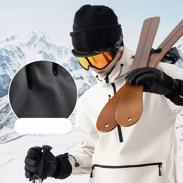 Qunature Finger Style Ski Gloves Size L - Black 6