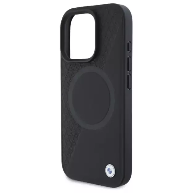 BMW Sign Leather Half Textured And Circle MagSafe case for iPhone 16 Pro Max - black 12