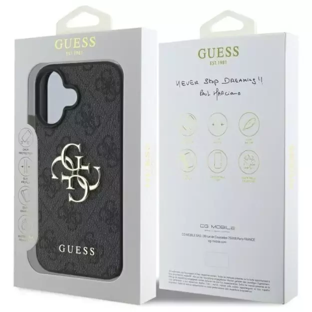 Guess 4G Big Logo iPhone 16 Plus Case - Black 13