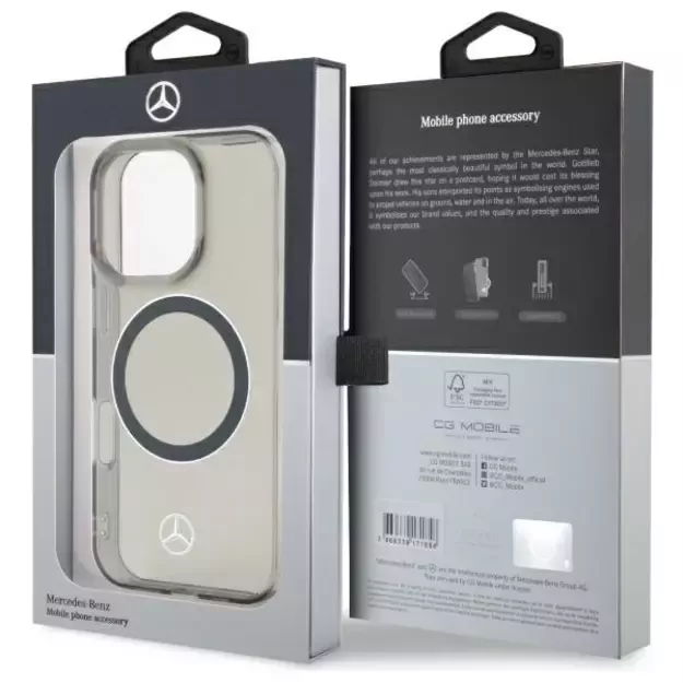 Mercedes Silver Ring MagSafe iPhone 16 Pro Case - Black 14