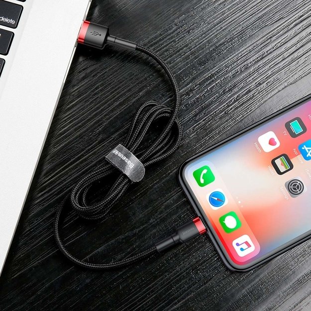 Baseus Cafule USB-A / Lightning 1.5A QC 3.0 cable 2 m - black and red 7