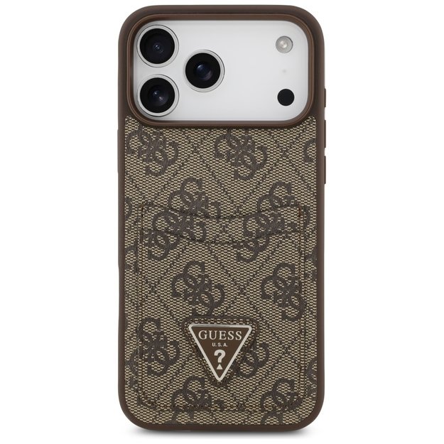 Guess 4G Nauble Card Triangle Case for iPhone 17 Pro Max - Brown 2