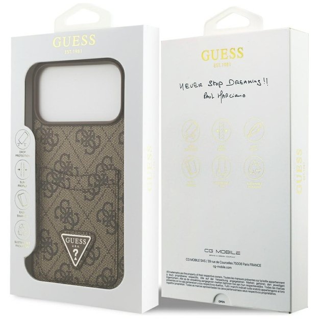 Guess 4G Nauble Card Triangle Case for iPhone 17 Pro Max - Brown 7