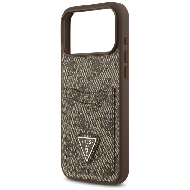 Guess 4G Nauble Card Triangle Case for iPhone 17 Pro Max - Brown 5