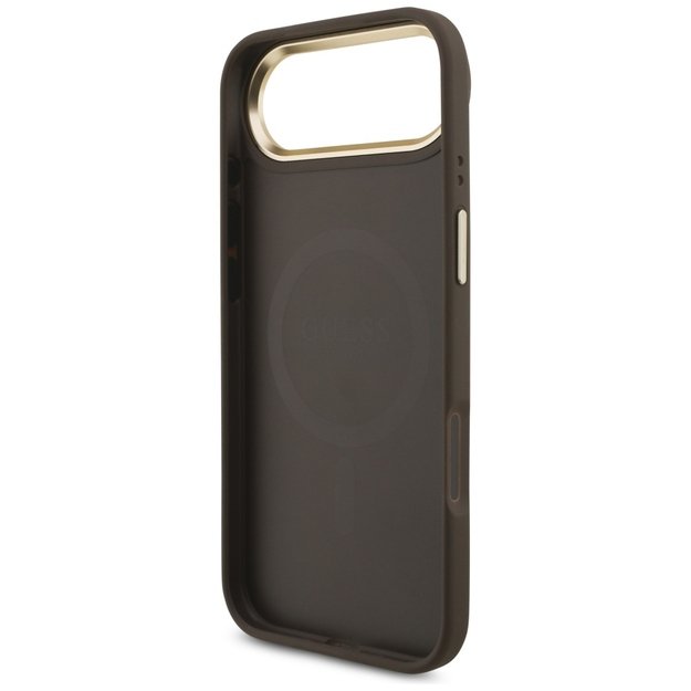 Guess 4G Strass Logo &amp  Big Strap Metal Buttons MagSafe Case for iPhone Air - Brown 6