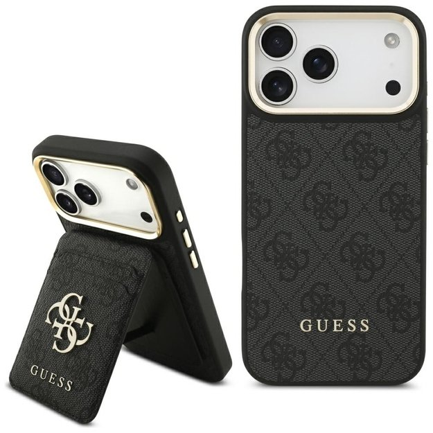 Guess 4G Case with Magsafe Wallet for iPhone 17 Pro Max - Black