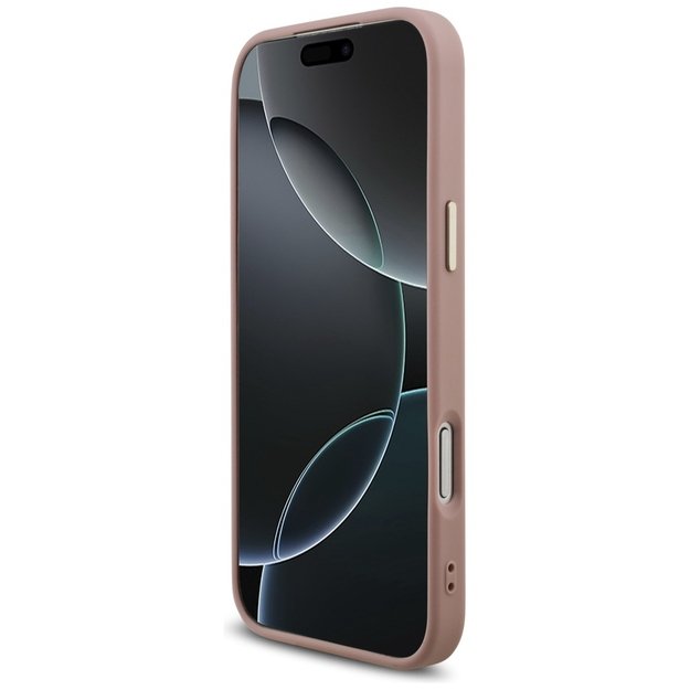 Guess Fixed Glitter Big 4G Metal Frame Case for iPhone 17 Pro Max - Pink 4