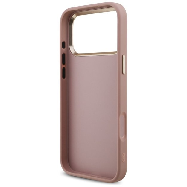 Guess Fixed Glitter Big 4G Metal Frame Case for iPhone 17 Pro Max - Pink 6