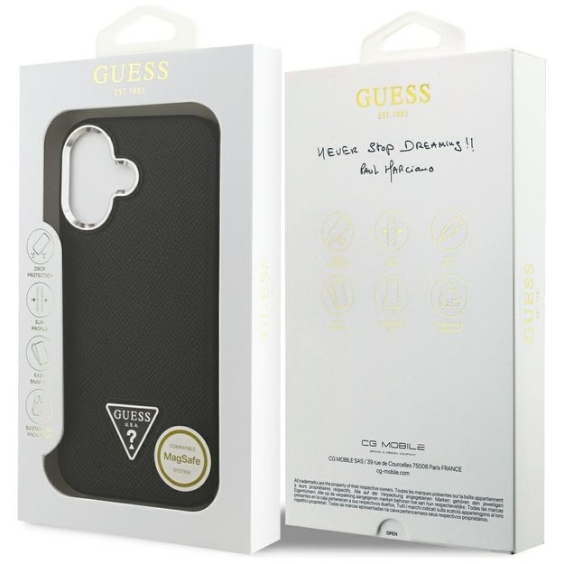 Guess Grained Triangle Logo MagSafe case for iPhone 17 - black 7