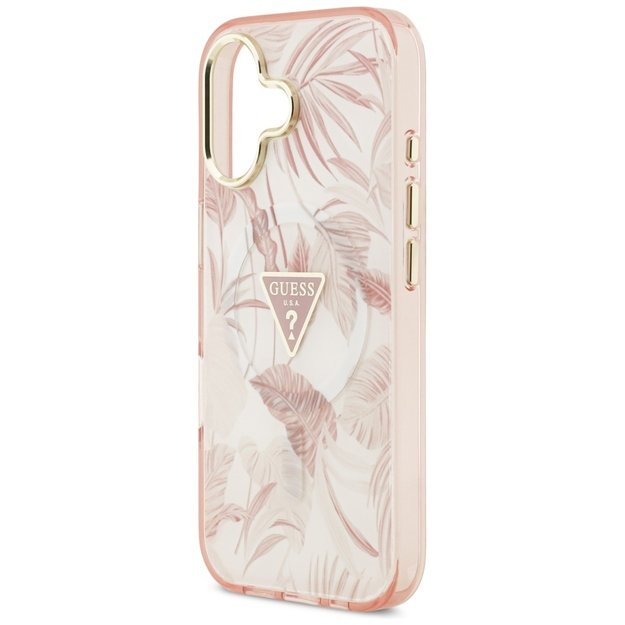 Guess Jungle Tonal Triangle MagSafe iPhone 17 Case - Pink 5