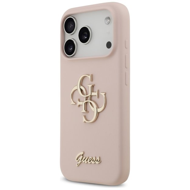Guess Silicone Big 4G Script Case for iPhone 17 Pro - Pink 1