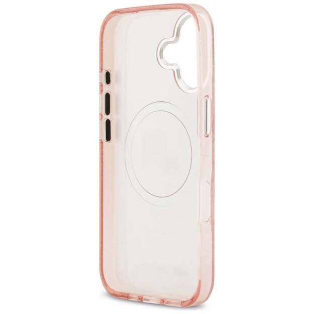 Karl Lagerfeld IML Glitter Karl &amp  Choupette Heads Logo MagSafe iPhone 17 Case - Pink 6