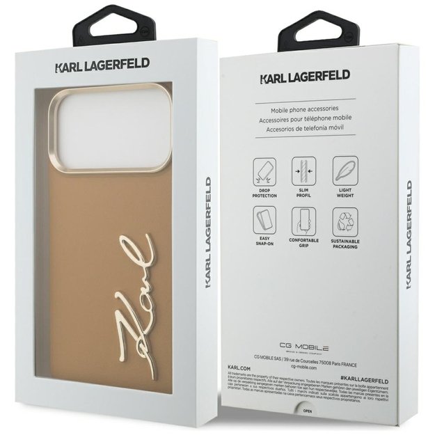 Karl Lagerfeld Karl Script Logo Case for iPhone 17 Pro Max - Brown 7