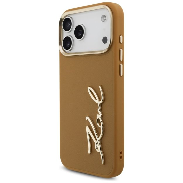 Karl Lagerfeld Karl Script Logo Case for iPhone 17 Pro Max - Brown 1