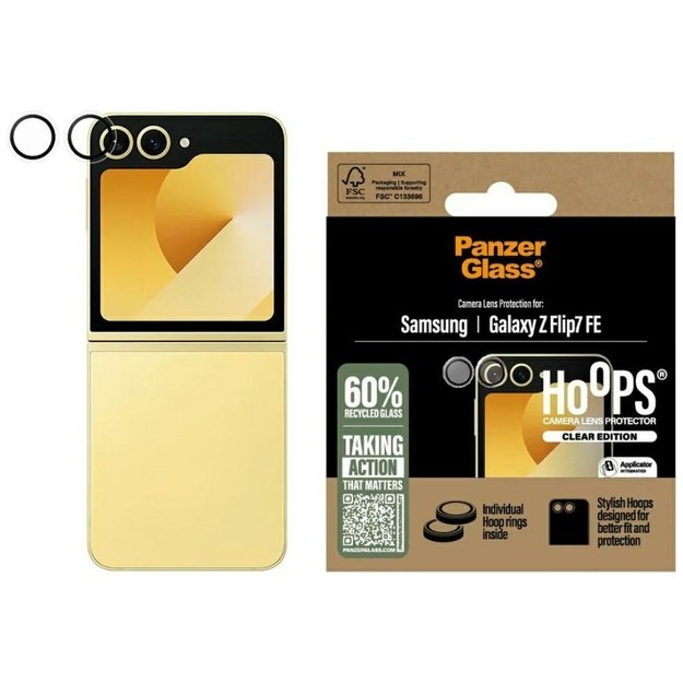 PanzerGlass Hoops Tempered Glass Lens Screen Protector for Samsung Galaxy Z Flip7 FE