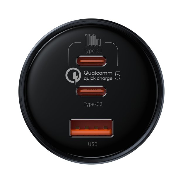 Baseus TZCCZM-0G USB-A / USB-C car charger 160W PPS / QC 5 / PD - gray 2