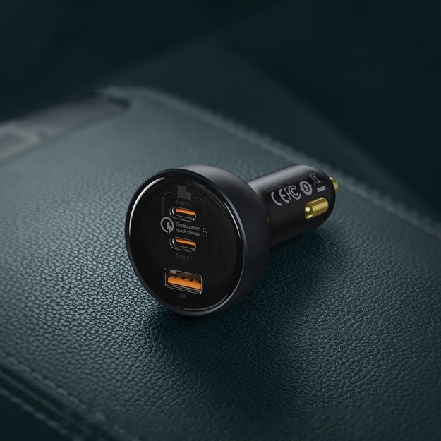 Baseus TZCCZM-0G USB-A / USB-C car charger 160W PPS / QC 5 / PD - gray 12
