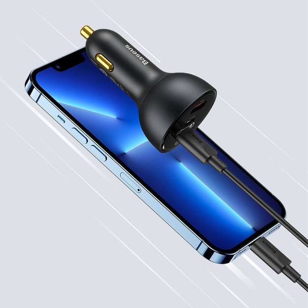 Baseus TZCCZM-0G USB-A / USB-C car charger 160W PPS / QC 5 / PD - gray 13