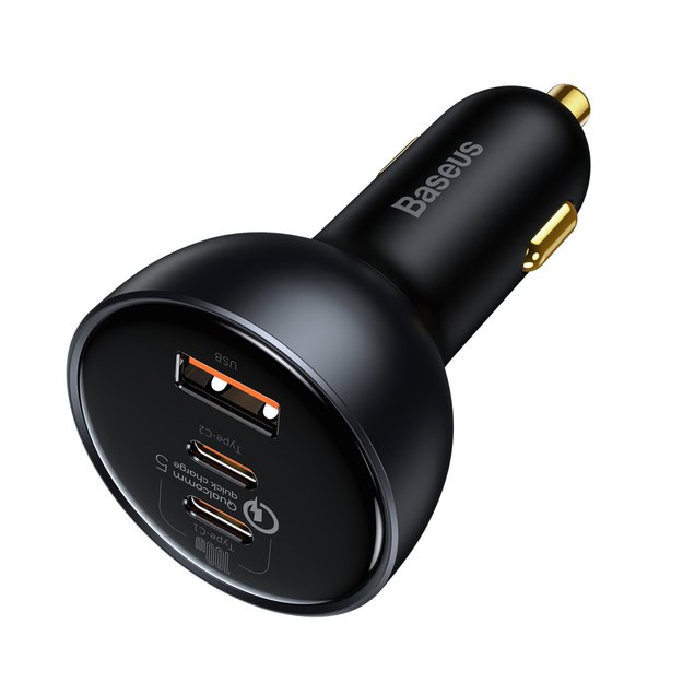 Baseus TZCCZM-0G USB-A / USB-C car charger 160W PPS / QC 5 / PD - gray 1