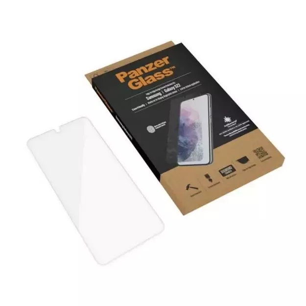 PanzerGlass E2E Microfracture antibacterial glass for Samsung Galaxy S22 - with black frame 10