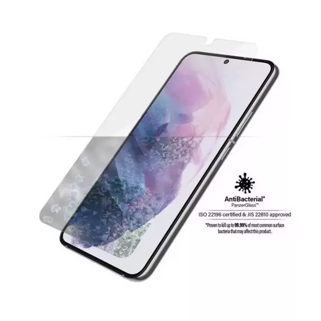PanzerGlass E2E Microfracture antibacterial glass for Samsung Galaxy S22 - with black frame 2