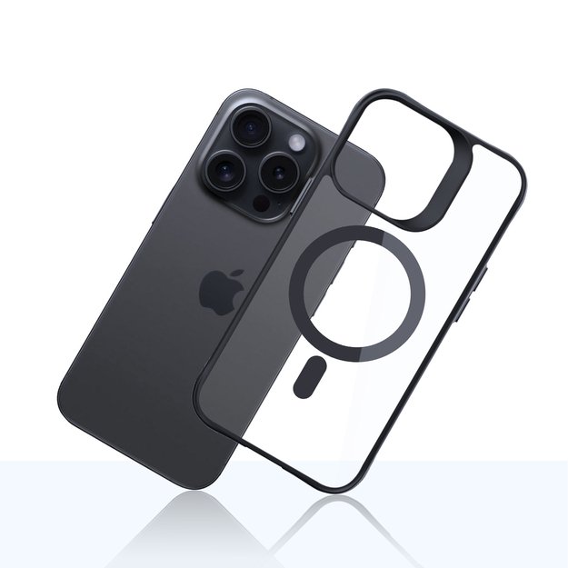 3mk Satin Armor MagCase with MagSafe for iPhone 14 Pro Max - Clear with Black Frame 8