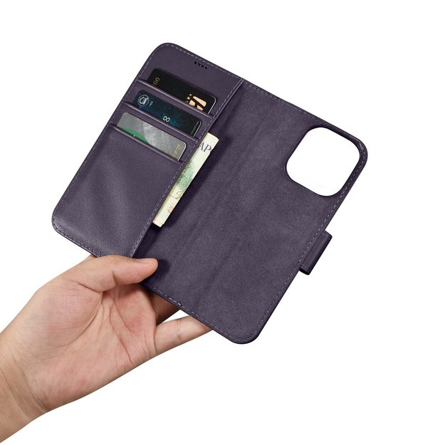 iCarer Wallet Case 2in1 Cover iPhone 14 Pro Max Anti-RFID Leather Flip Case Dark Purple (WMI14220728-DP) 28