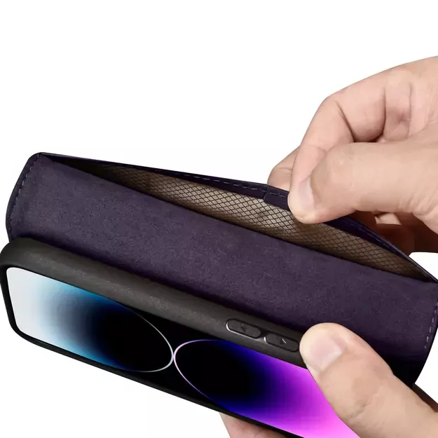 iCarer Wallet Case 2in1 Cover iPhone 14 Pro Max Anti-RFID Leather Flip Case Dark Purple (WMI14220728-DP) 21