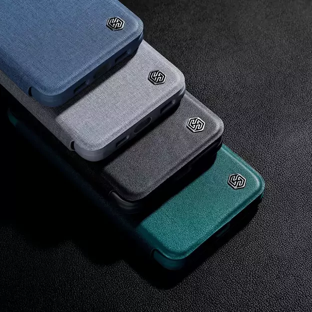 Nillkin Qin Cloth Pro Case Case for iPhone 14 Plus Camera Cover Holster Cover Flip Case Gray 30