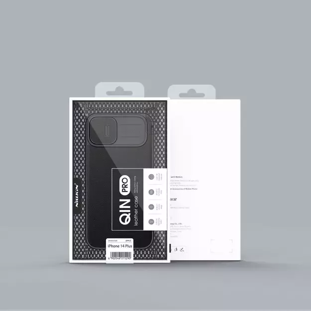 Nillkin Qin Cloth Pro Case Case for iPhone 14 Plus Camera Cover Holster Cover Flip Case Gray 16