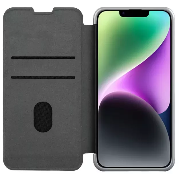 Nillkin Qin Cloth Pro Case Case for iPhone 14 Plus Camera Cover Holster Cover Flip Case Gray 14