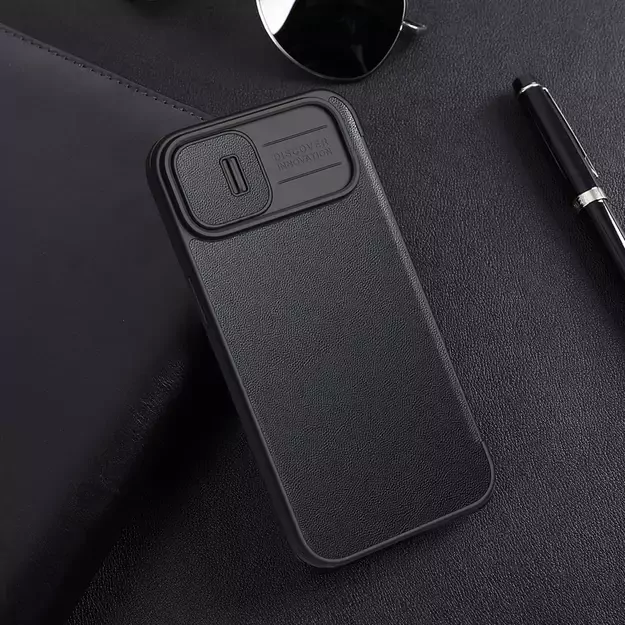 Nillkin Qin Cloth Pro Case Case for iPhone 14 Plus Camera Cover Holster Cover Flip Case Gray 31