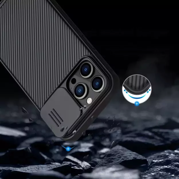 Nillkin CamShield Pro Case iPhone 14 Pro Max Armored Cover Camera Protector Blue 30