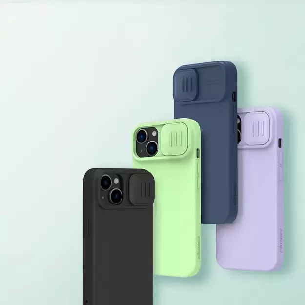 Nillkin CamShield Silky Silicone Case iPhone 14 case cover with camera cover blue 10