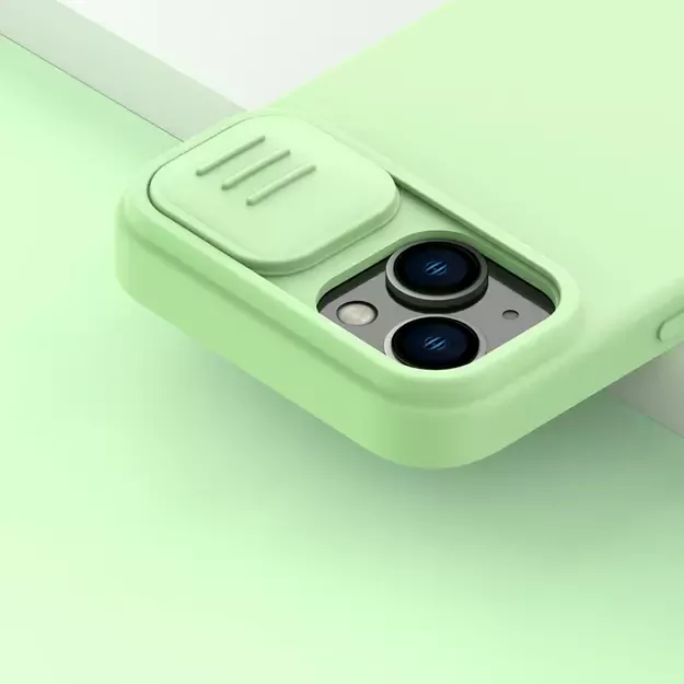 Nillkin CamShield Silky Silicone Case iPhone 14 case cover with camera cover blue 11