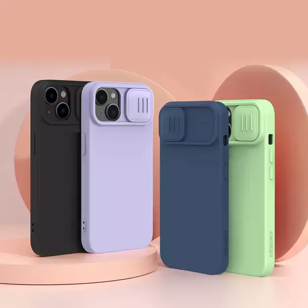 Nillkin CamShield Silky Silicone Case iPhone 14 case cover with camera cover blue 18
