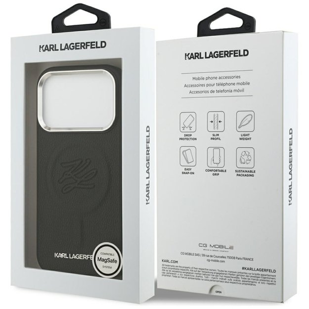 Karl Lagerfeld Initial &amp  Metal Logo MagSafe Case for iPhone 17 Pro Max - Black 7