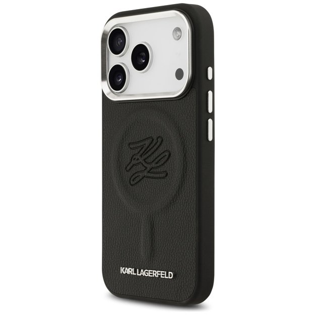 Karl Lagerfeld Initial &amp  Metal Logo MagSafe Case for iPhone 17 Pro Max - Black 1
