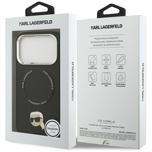 Karl Lagerfeld Karl Pin MagSafe Case for iPhone 17 Pro Max - Black 7