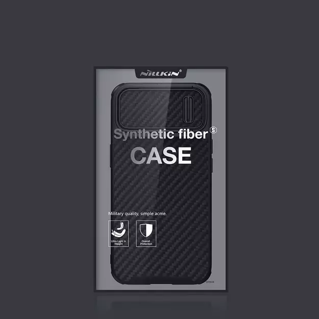 Nillkin Synthetic Fiber S Case iPhone 14 Plus case with camera cover, black 4