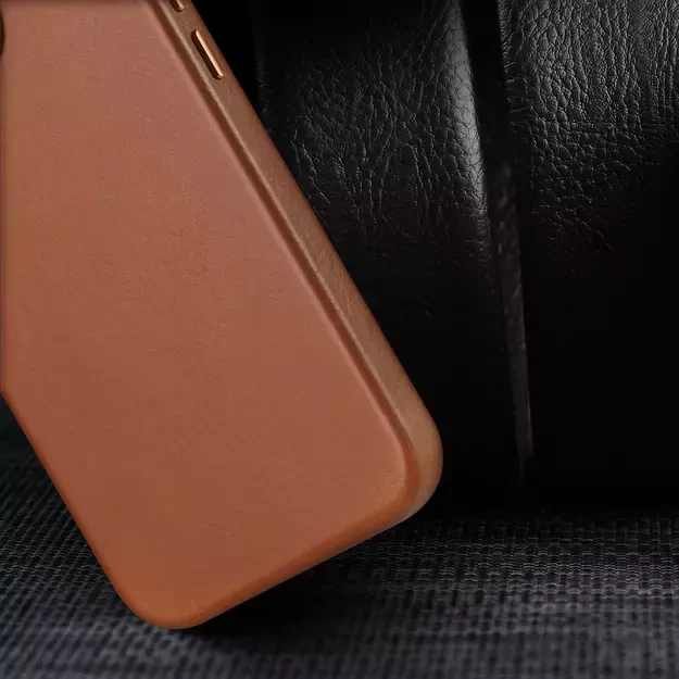 Dux Ducis Naples case for iPhone 14 magnetic leather case MagSafe brown 3