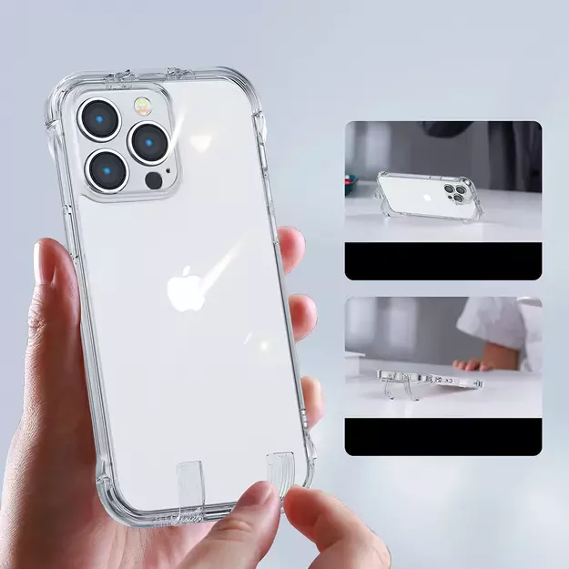 Joyroom Defender Series Case Cover for iPhone 14 Pro Armored Hook Cover Stand Clear (JR-14H2) 3