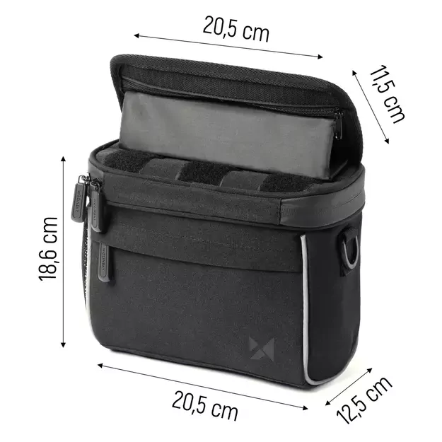 Wozinsky bicycle handlebar bag bike shoulder bag black (WBHBB-01) 25