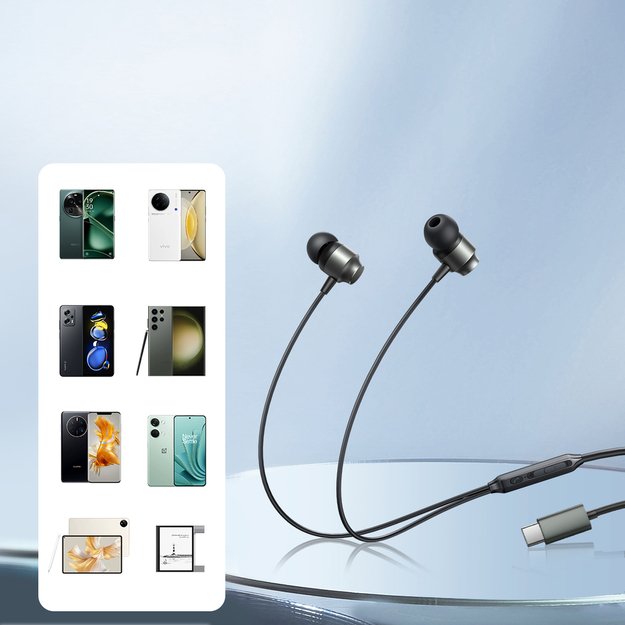 Joyroom JR-EC06 USB-C in-ear headphones - gray 14