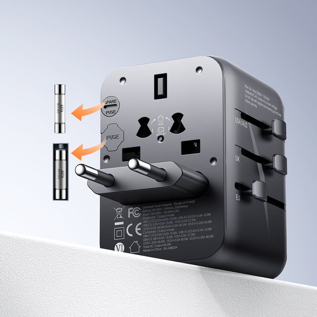 Joyroom JR-TCW01 Travel Adapter Universal 17W EU / US / UK / JP / AU / CN - Black 10