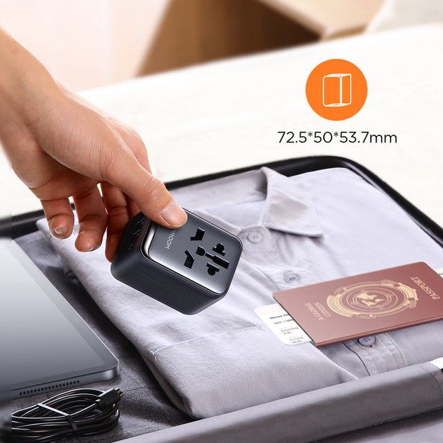 Joyroom JR-TCW01 Travel Adapter Universal 17W EU / US / UK / JP / AU / CN - Black 12